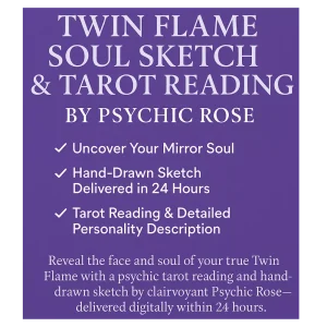 Twin Flame Soul Sketch & Tarot Reading by Psychic Rose